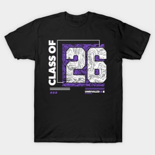 Class of 2026 Urban Streetwear // Graduation Class of '26 Purple T-Shirt